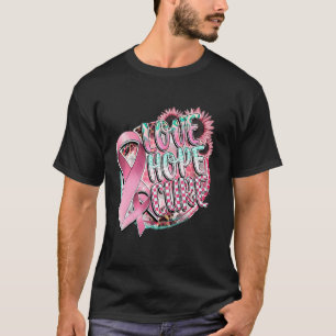 Camiseta Amor Esperanza Cure Cáncer de Mama De Cinta Rosa D