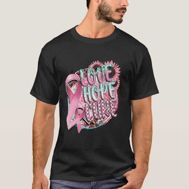 Camiseta Amor Esperanza Cure Cáncer de Mama De Cinta Rosa D (Anverso)