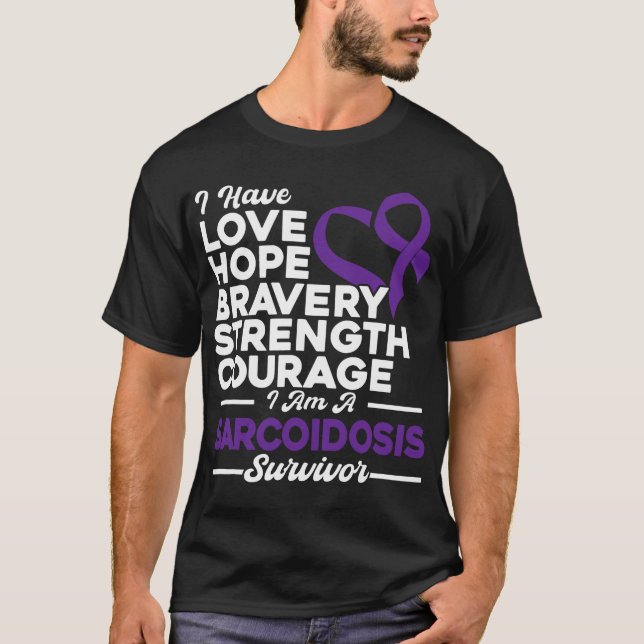 Camiseta Amor Esperanza Validez Sarcoidosis Conciencia (Anverso)