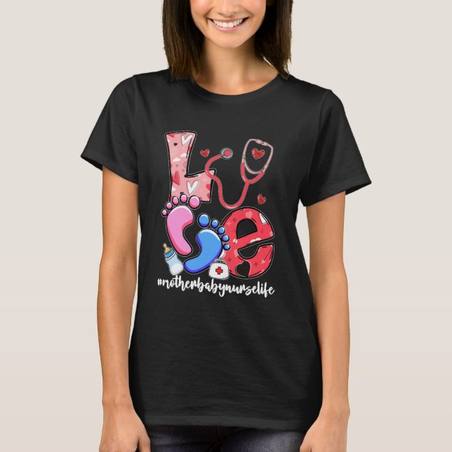Camiseta AMOR Estetioscopio Madre Nacida Mata de vida (Anverso)