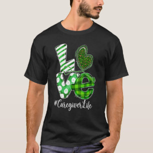 Camiseta Amor Estetoscopio Cuidador Cuadros Leopardo St Pat