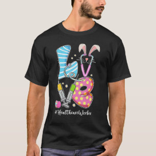 Camiseta Amor Estetoscopio Trabajador de la Salud Conejo En