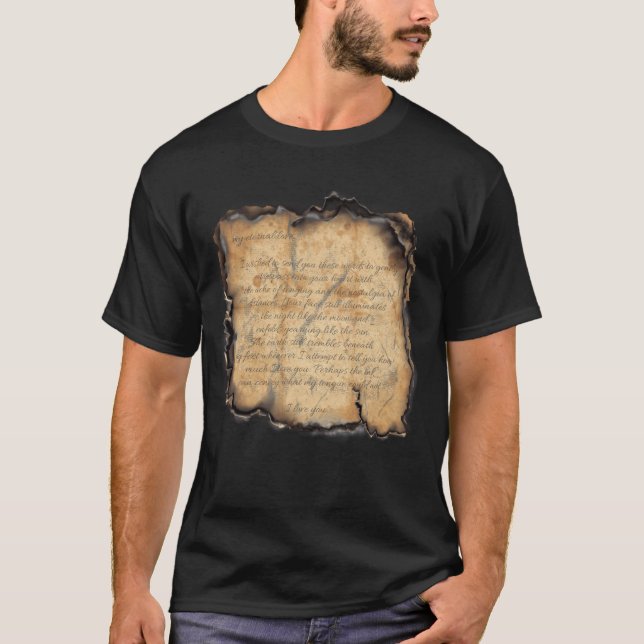 Camiseta Amor Eterno: Letra romántica inspirada en la vinta (Anverso)