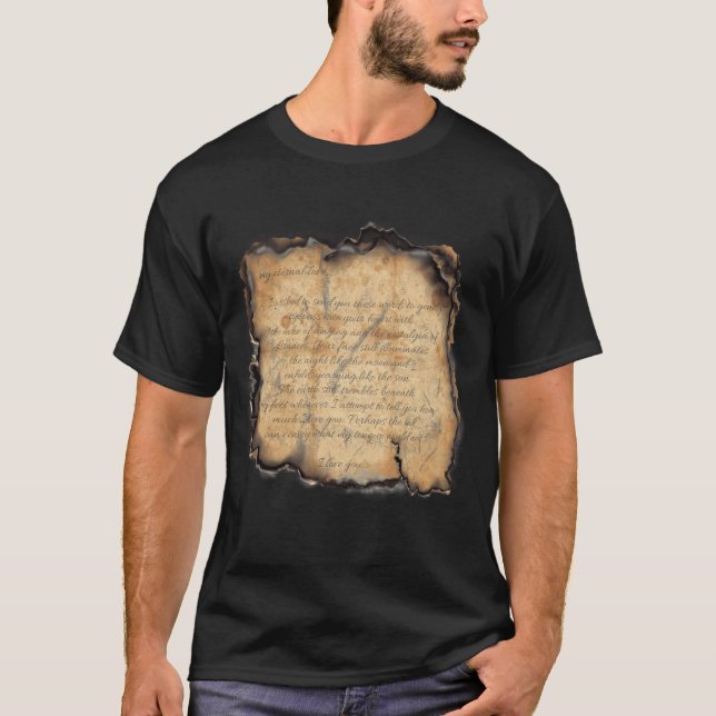 Camiseta Amor Eterno: Letra romántica inspirada en la vinta (Anverso)