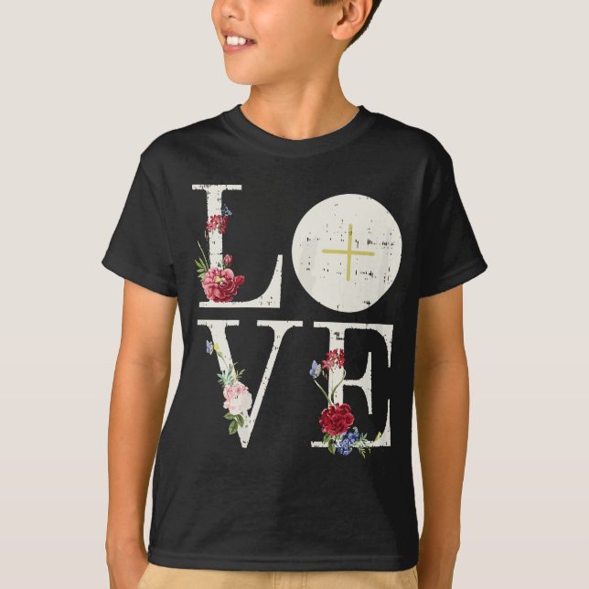 Camiseta Amor Eucaristía Primera Santa Comunión Cristiana C (Anverso)