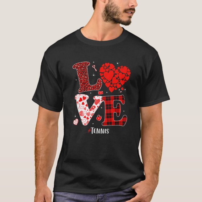 Camiseta Amor familiar a juego Tenis Corazón Funny Valentin (Anverso)