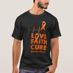 Camiseta Amor Fe Cure Leucemia Sensibilización