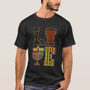 Camiseta AMOR Feliz Kwanzaa Decoraciones Unidad Copa Kinara