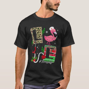 Camiseta Amor Flamenco Estetoscopio Vida de Enfermera Navid