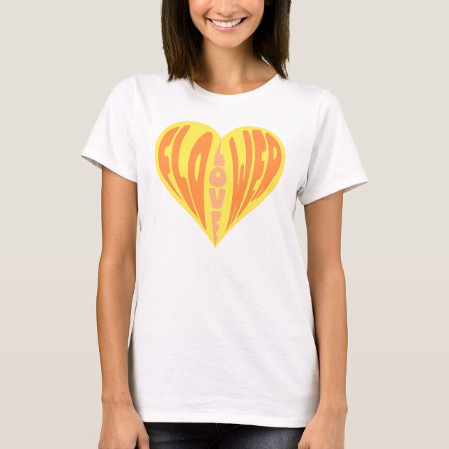 Camiseta Amor, flor, corazón (Anverso)