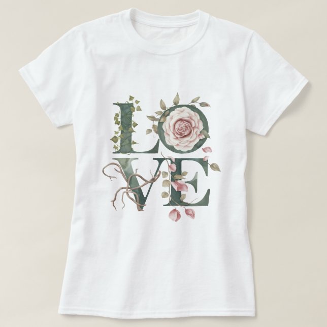 Camiseta Amor floral (Diseño del anverso)