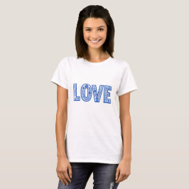 Camiseta "AMOR" Floral Azul Real