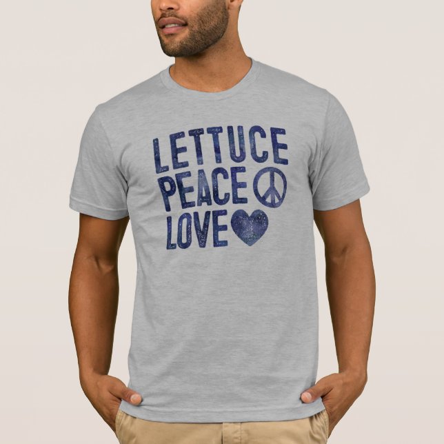 Camiseta Amor Foodie de la paz de la lechuga (Anverso)