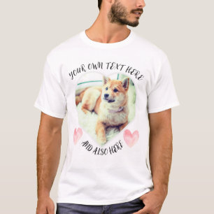 Camiseta Amor foto perro forma el corazón texto y corazones