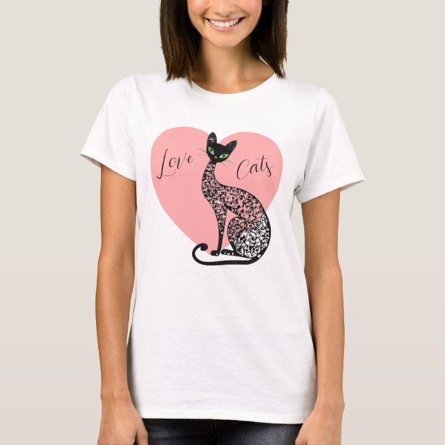 Camiseta Amor Gatos  (Anverso)