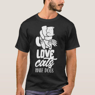 Camiseta Amor Gatos Odian Perros Amante de Gatos Mascotas A