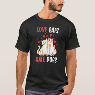 Camiseta Amor Gatos Odio a los Perros Mascota de Gatos Anim