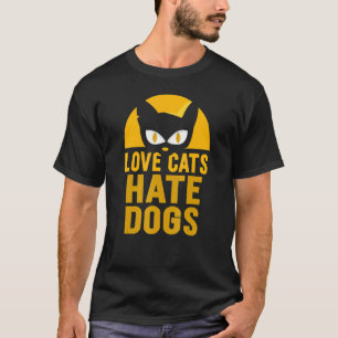 Camiseta Amor Gatos Odio a los Perros Mascota de Gatos Anim
