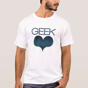 Camiseta Amor geek (corazón) Tee de los hombres, azul oscur