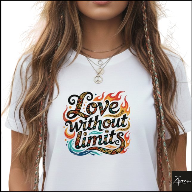 Camiseta Amor geométrico tribal sin límites llamas (Subido por el creador)