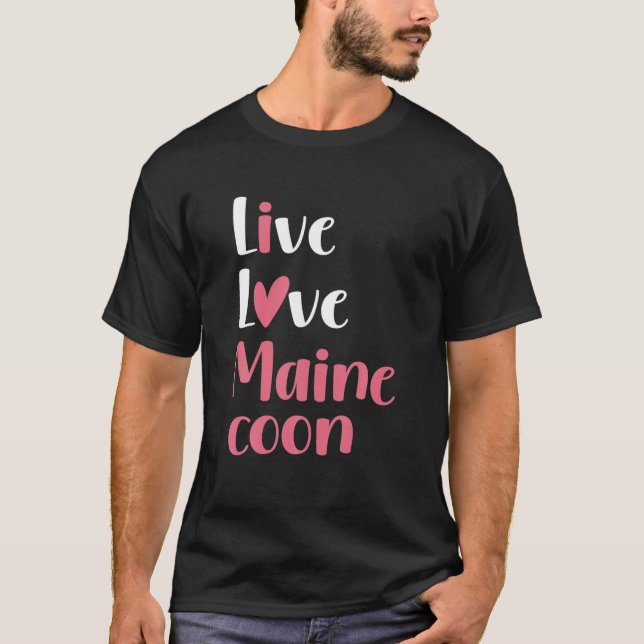 Camiseta Amor Gracioso En Vivo Maine Coon Gráficas Mujeres  (Anverso)