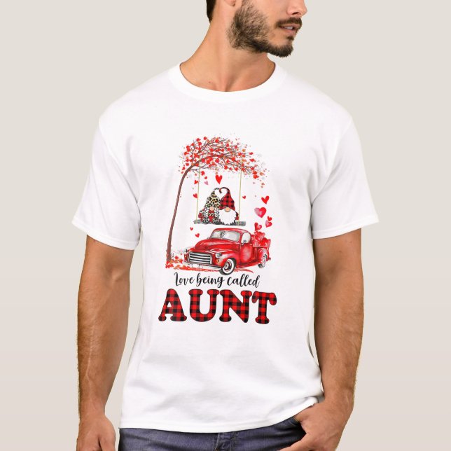 Camiseta Amor Gracioso Ser Llamada Tía Gnome ValentDay M (Anverso)