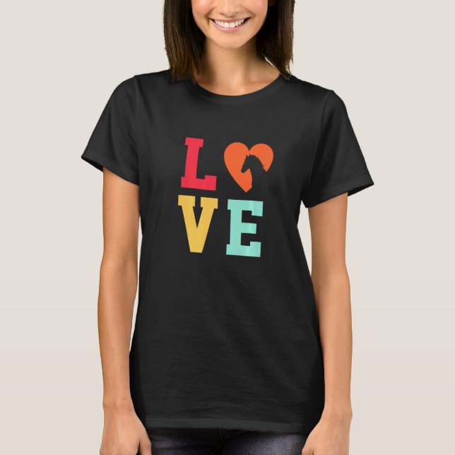Camiseta Amor Gráfica Caballo Amante Caballos Ecuestres F (Anverso)