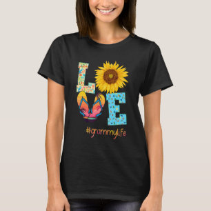 Camiseta Amor Grammy Life Flip Flops Mola de verano de gira