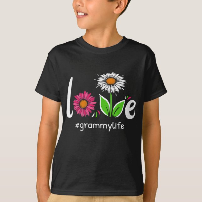 Camiseta Amor Grammy Life Floral Abuela Cuta Abuela C (Anverso)