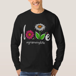 Camiseta Amor Grammy Life Floral Abuela Cuta Abuela C