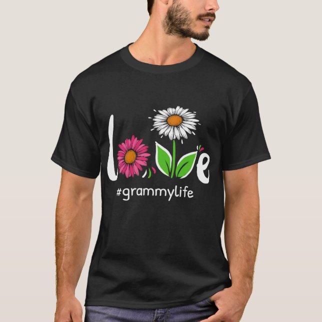 Camiseta Amor Grammy Life Floral Abuela Cuta Abuela C (Anverso)