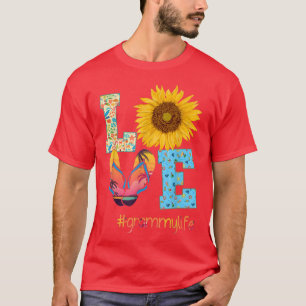 Camiseta AMOR Grammy Vida Chanclas Girasol Verano Madre