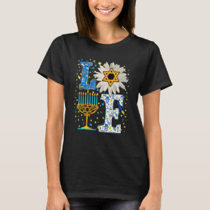 Camiseta AMOR Hanukkah Floral Dreidel Menorah Chanukah Fami