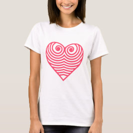 Camiseta Amor Hipnótico – Corazón Contorneado Rojo Minimali