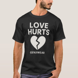 Camiseta AMOR HURTS - Minimalista diseño del corazón roto p