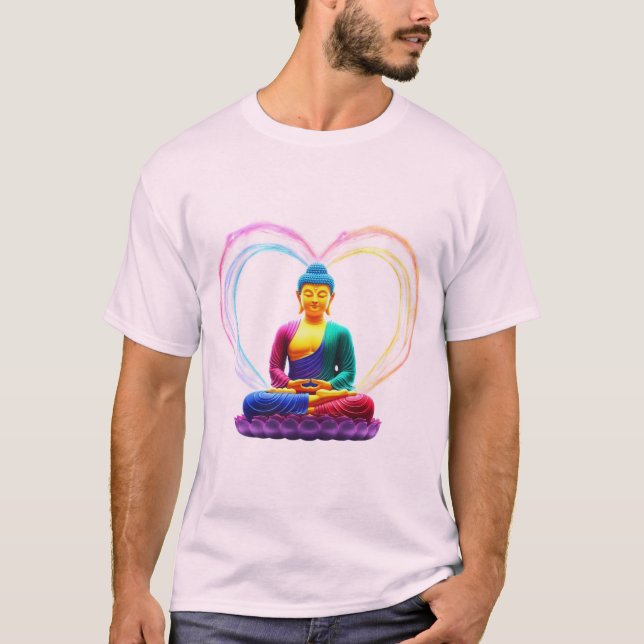 Camiseta 🌈 "Amor iluminado: El 🌸 de San Valentín de Buda (Anverso)