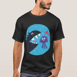 Camiseta Amor Imposible - Medusa Divertida y Monstruo Marin