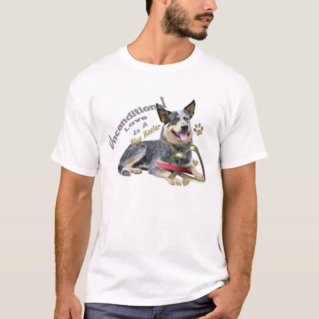 Camiseta Amor incondicional azul de Heeler (Anverso)