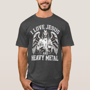 Camiseta Amor Jesús Y Heavy Metal amigo retro