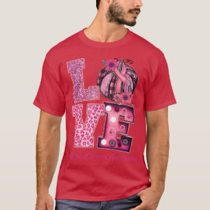 Camiseta Amor Leopard Calabaza Guerrero Rosa Cáncer de Mama