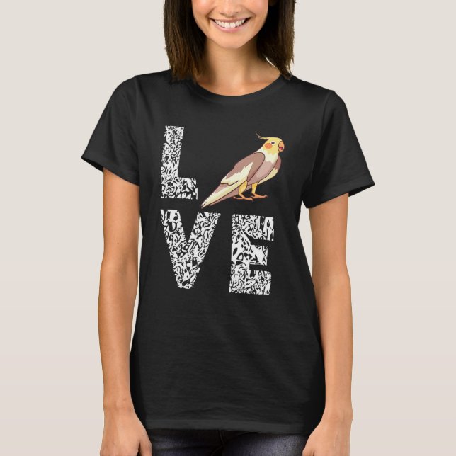 Camiseta Amor Leopardo Cockatiel Loro Loro Mascota Pájaro D (Anverso)