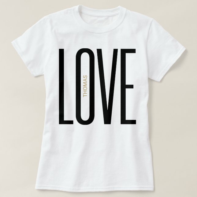 Camiseta Amor letras altas Monograma Diseño de limpieza de  (Diseño del anverso)