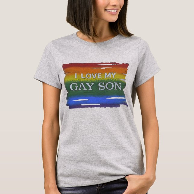 Camiseta Amor LGBT e igualdad Arcoiris Amo a mi hijo gay (Anverso)