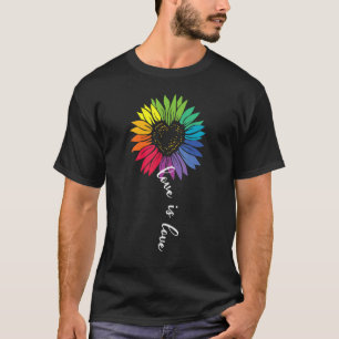 Camiseta Amor Lgbtq Orgullo Desfile Gráfico Girasol Arcoiri