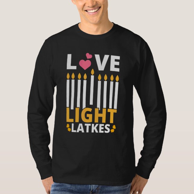 Camiseta Amor Ligero Latas Hanukkah Chanukah Hombres Judíos (Anverso)