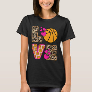 Camiseta Amor lindo Baloncesto Leopardo Mujeres Chicas Bas