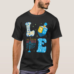 Camiseta Amor Lindo Dreidel de Hanukkah Menorah Chanukah Ju