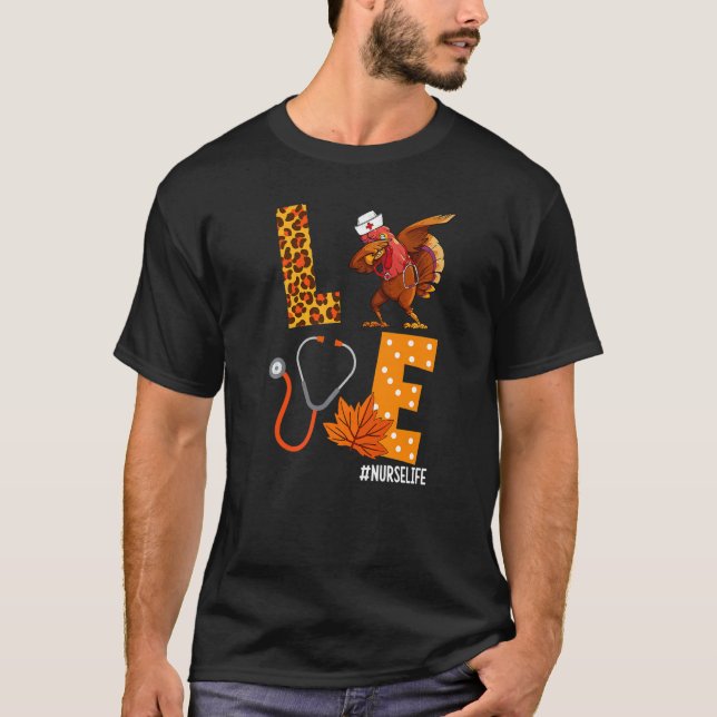 Camiseta Amor lindo Enfermera de Turquía Dabbing Stethoscop (Anverso)