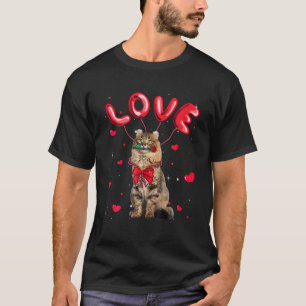 Camiseta Amor lindo Gato americano de Curl Gato Valentín Ma
