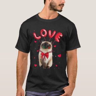 Camiseta Amor lindo Gato himalayo Mascota de San Valentín